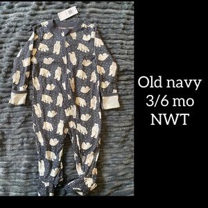 3/6 mo old navy onesie PJ with feet NWT